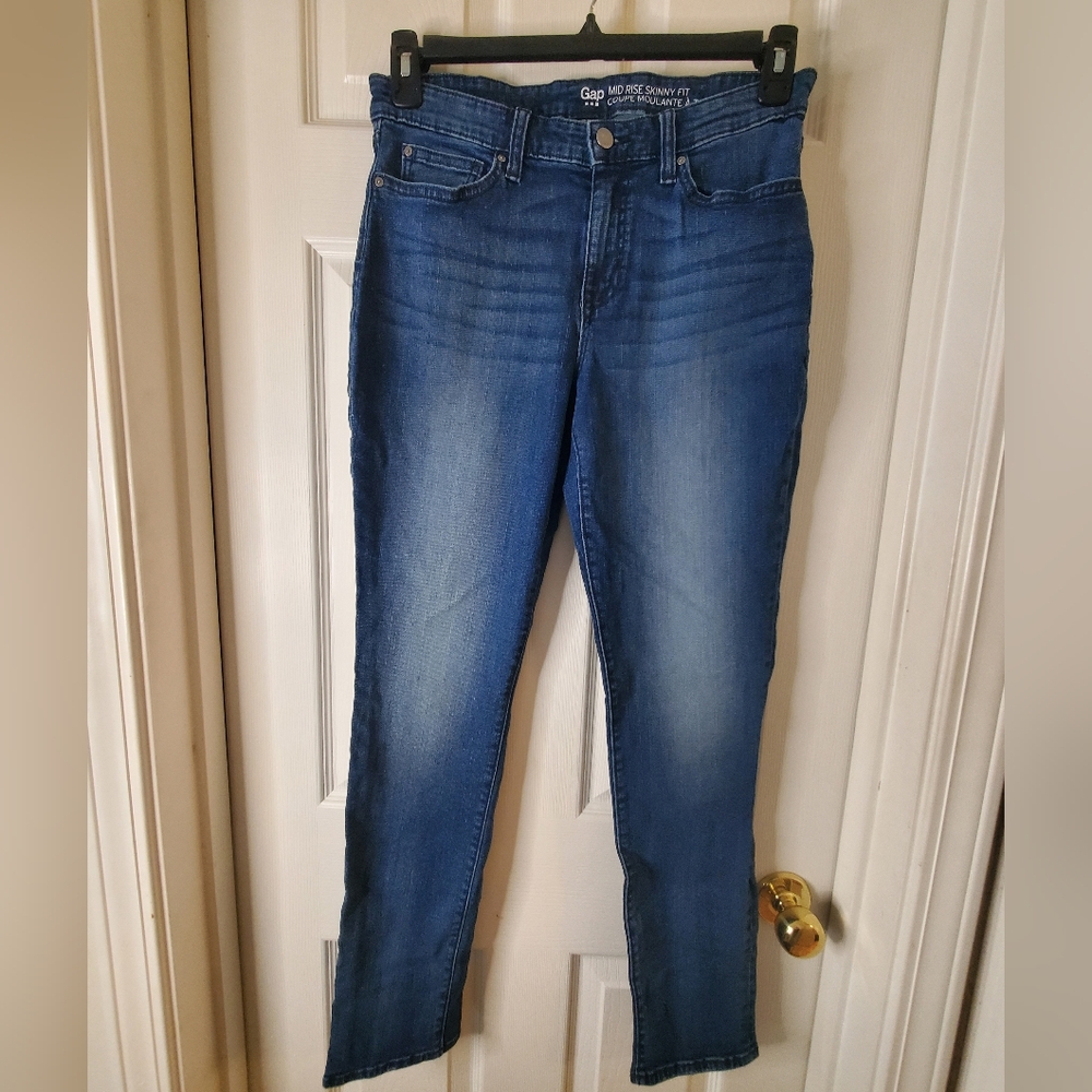 Gap Gently Worn Womens 10/30R Dark Wash Stretch Denim Mid Rise Skinny Jeans